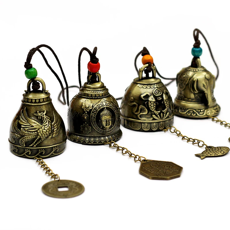 

Auspicious ancient bronze bell Yunnan National Wind Chime pendant clear door bell trick and treat Feng Shui Feng Shui Pendant