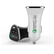 For Qualcomm 3.0 Fast charging USB Car Charger Adapter USB Port Indicator 5V 3A Smart Car-charger For Iphone Samsung CY417-CN+