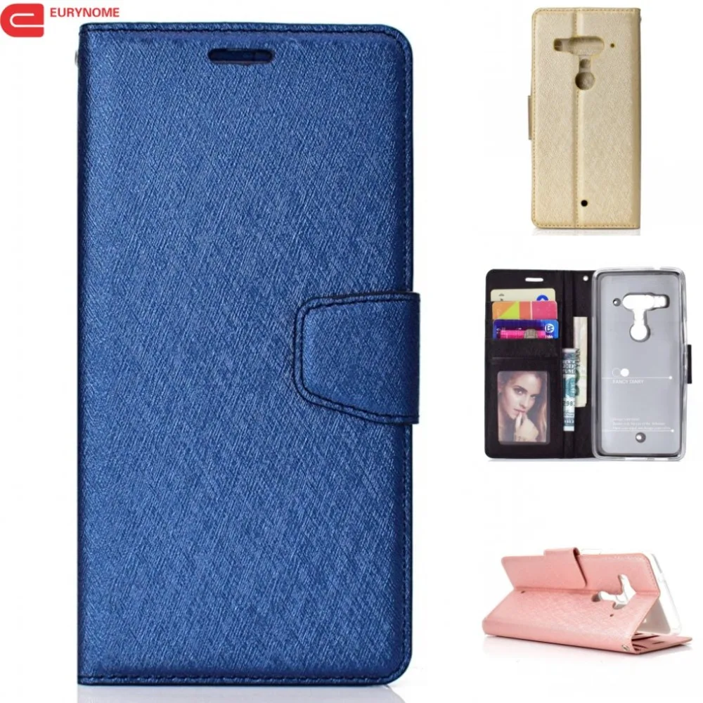 

Case For HTC U12 PLUS Case Shining Glossy Wallet Card Silk Pu Leather Stand Magnetic Flip Cover For HTC U12 Case U12 Plus