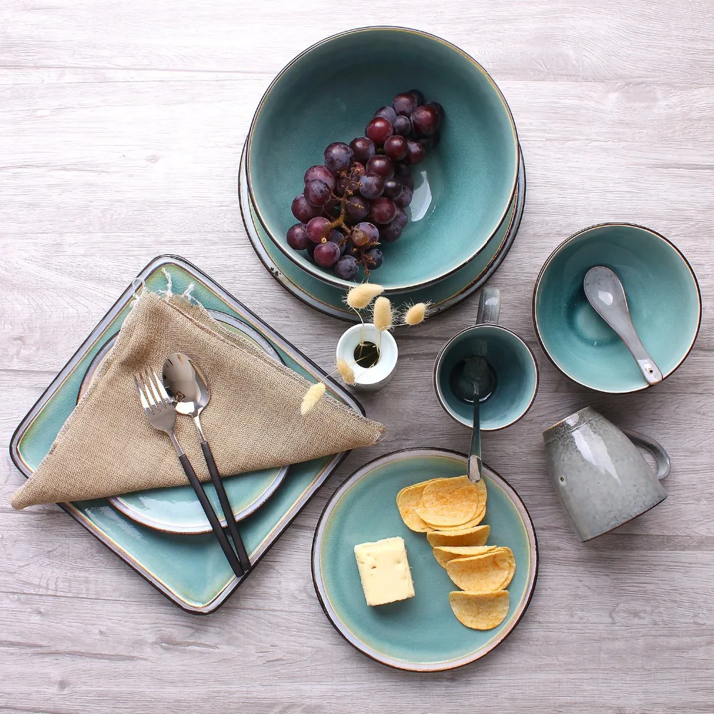 Ancient China Tableware Solid Style Platter Porcelain Cup Disk Bowl Mug Plate Tray Ice Crack Series Home Kitchen Decor Dining | Дом и сад