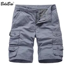 BOLUBAO мужские шорты с большим количеством карманов Мужские Простые прямые шорты мужские однотонные модные карго-шорты мужские шорты