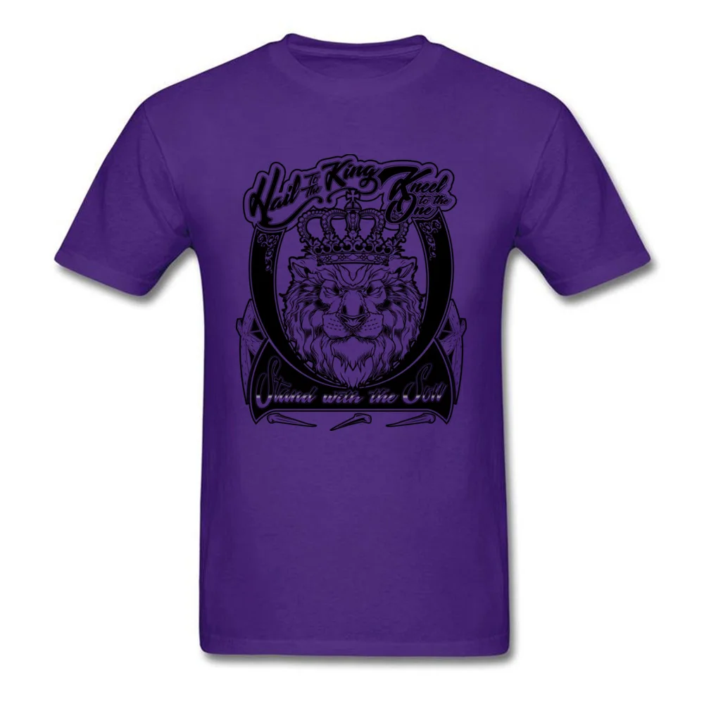 Men T-shirts Graphic Casual Tops Shirt Summer Fall Cotton Fabric O-Neck Short Sleeve Casual Hail to the King Clothing Shirt purple