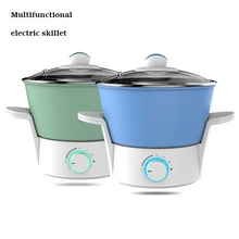 Мода сплит дизайн 1.1L Многофункциональный Электрический сковороде электрическое отопление чашки лапшу горшок маленький горшок с полимерным покрытием, сталь