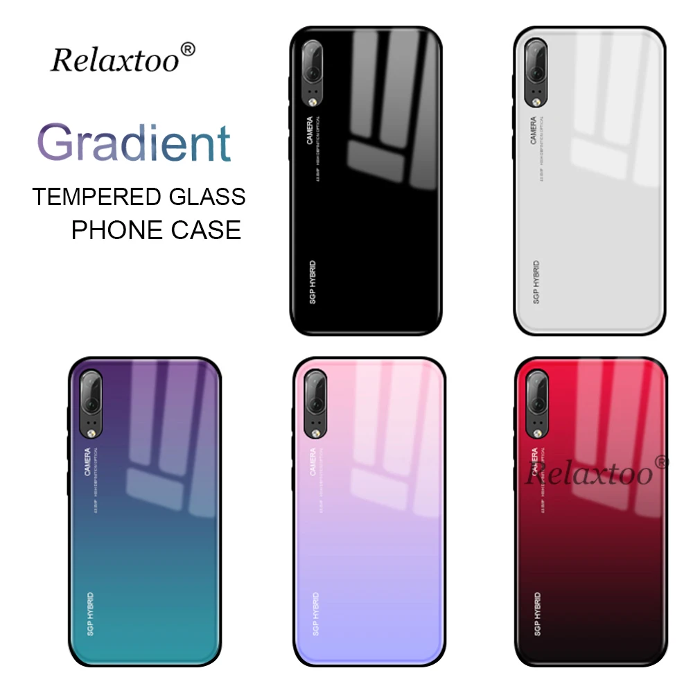 For Huawei Mate 20 light Case Gradient Tempered Glass Case