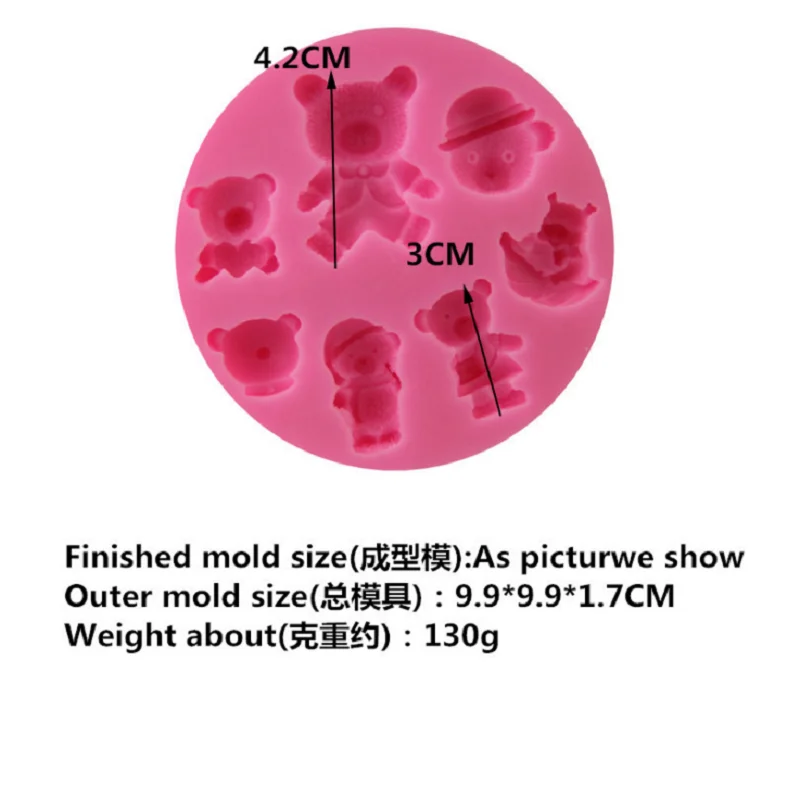 COMIART Bear LOVE Section Modeling Silicone Cake Decoration Mold Chocolate Mold Clay Tools