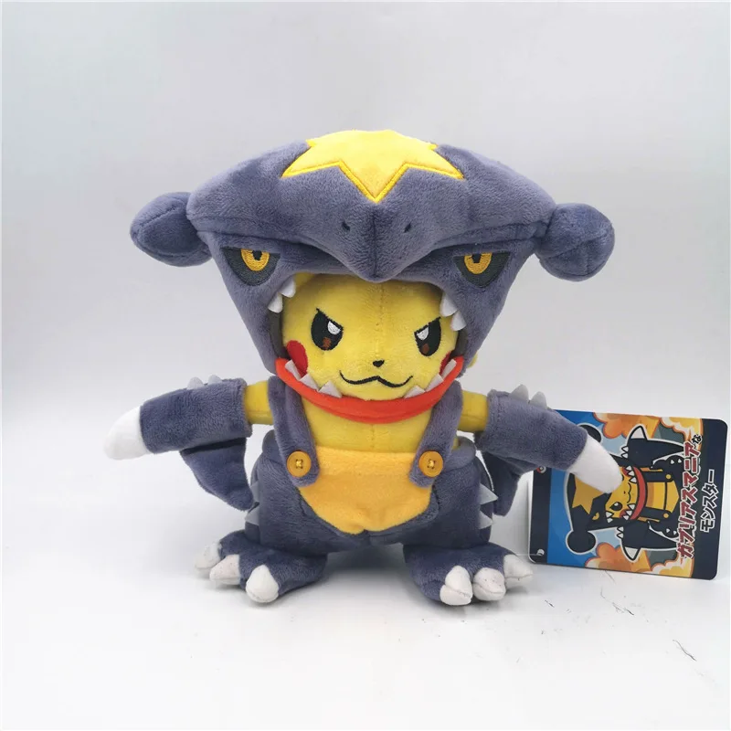 Мультяшные животные Пикачу Косплей Snorlax Charizard Garchomp плюшевые куклы с накидкой Cos Pikachu Подарочная игрушка 18 см - Цвет: 6