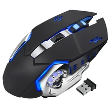 Перезаряжаемая Беспроводная Бесшумная светодиодная подсветка usb оптический, эргономический 2,4G Бесшумная Беспроводная игровая мышь для ПК ноутбука компьютера QJY