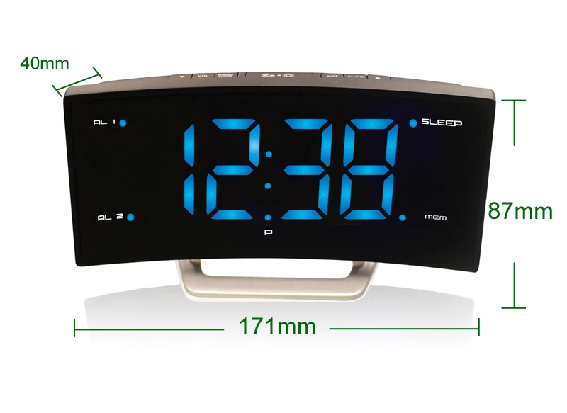 Новинка! Arc светодиодный цифровой будильник настольные электронные радио часы персональный прикроватный ночной светильник повтор часы светодиодный светящиеся часы