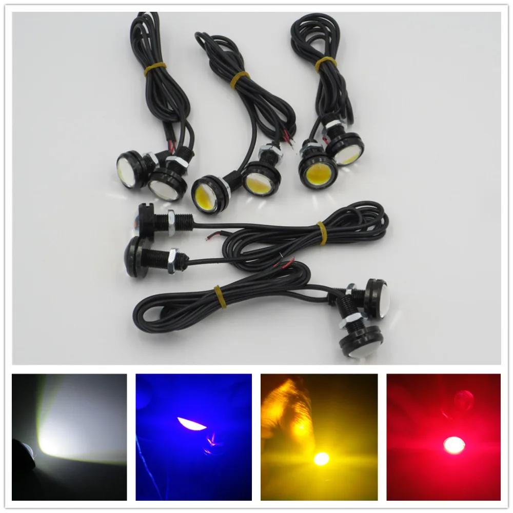 

Motor Car Auto Truck 12V 24V White 9W 23MM LED Eagle Eye Light DRL Backup Lamp 12V 24V Yellow Blue Red Green