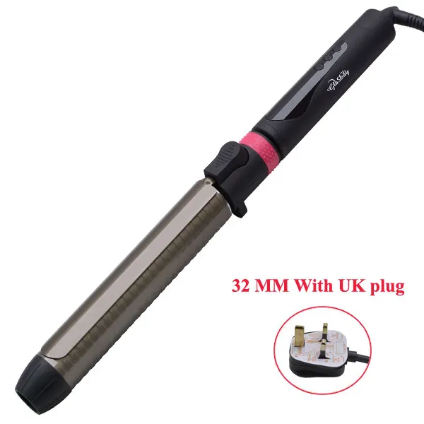32mm with UK plug Профессиональные керамические щипцы для завивки волос вращающиеся щипцы для завивки ЖКД щипцы для завивки волос Инструменты для укладки волос 110-240 В - Цвет: 32mm with UK plug