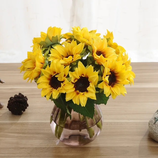 20Pcs DIY Sunflower Flower Eternal Flower Props Wedding Gift Bonsai