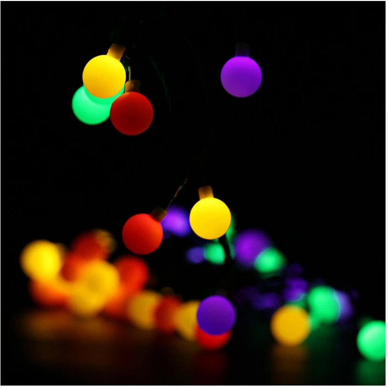 

6M 30pcs White ball led Solar string for Christmas ,holiday ,party decoration outdoor wire free color Christmas light