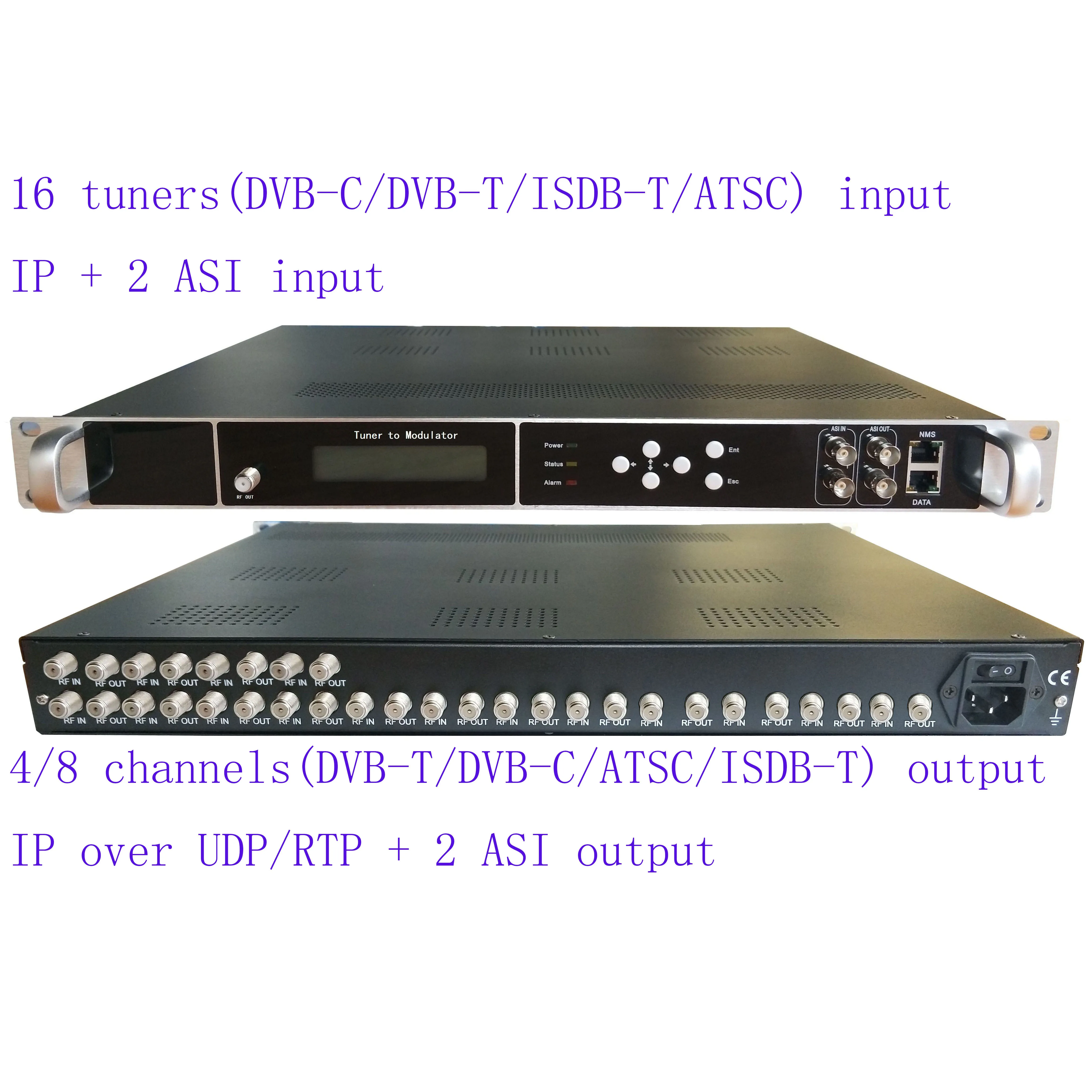 16 полосный DVB S2/с в T catv модулятор тюнер RF ТВ головной офис для
