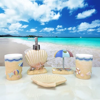 

5PCS Bathroom Cleaning Supplies Toothbrush Soap Box Set Bathroom Decoration Resin Electric Toothbrush Holder Bathroom Accessorie