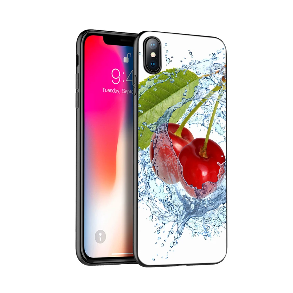 Чехол из ТПУ для iphone 5 черный силиконовый чехол 6 6s 7 8 plus x 10 XR XS 11 pro MAX с фруктами