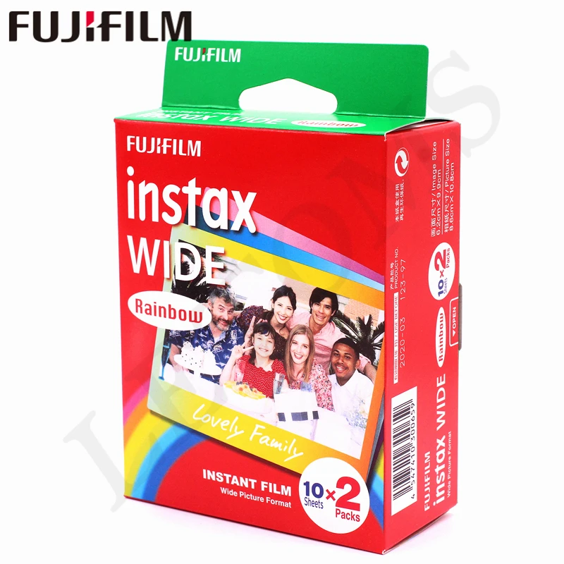 10-100 листов Fujifilm Instax Wide White edge+ Rainbow+ Black films для камеры моментальной печати Fuji 300/200/210/100/500AF