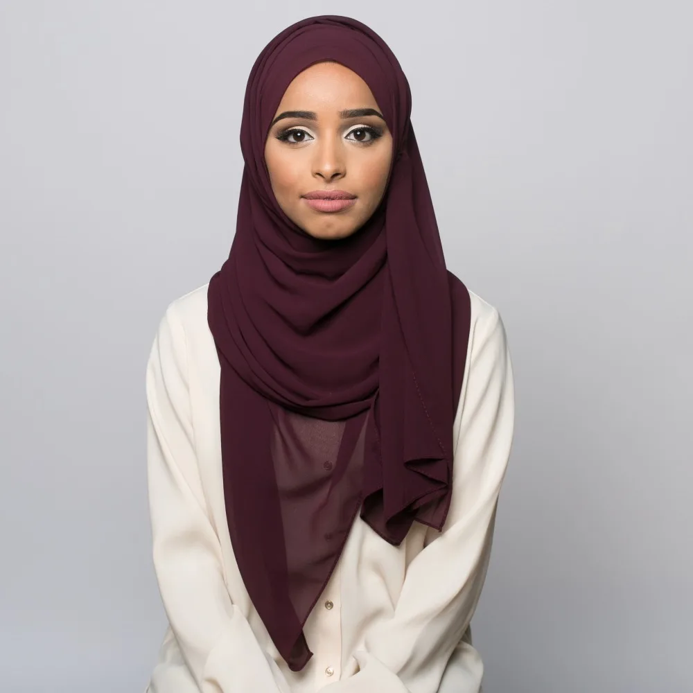 

(24 pieces/lot) high quality Solid Color chiffon plain muslim long scarf shawls islamic hijab scarf can choose color QK010a