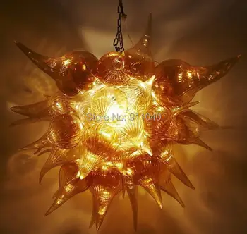baratas Estilo Loft Industrial Âmbar Candelabro De Cristal Lâmpadas 110-240 V LED Luminária De Vidro Tampo Da Mesa De Café Bar Pingente Lustres