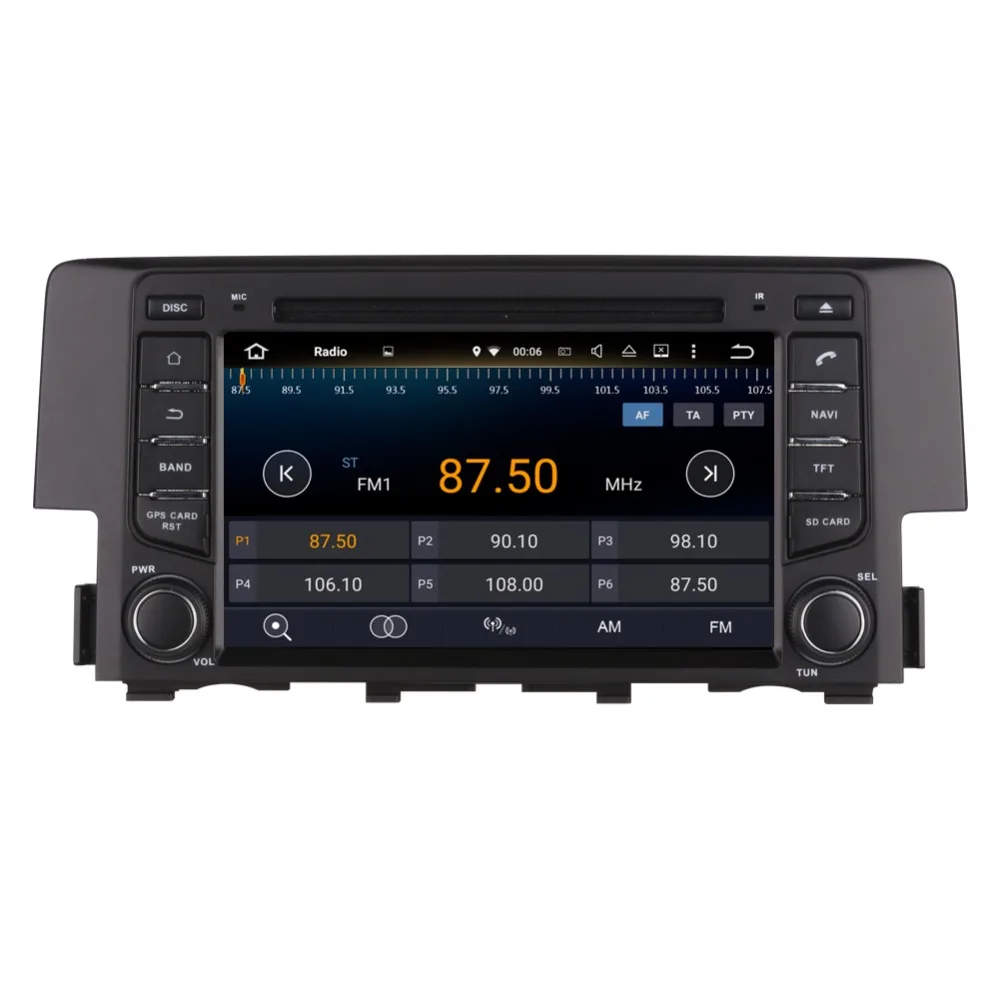 Top Android 9.0 Octa Core 4GB RAM CAR DVD Player GPS Navigation Bluetooth For Honda Civic 2016-2020Head Unit Radio Stereo Multimedia 9