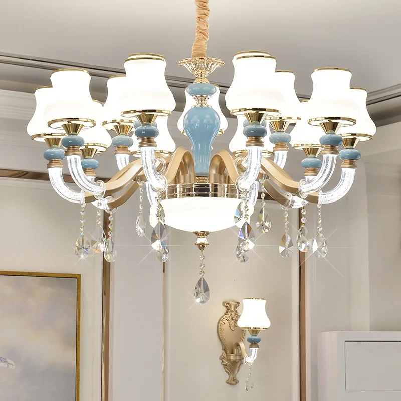 

LED crystal chandelier living room suspension luminaires luxury deco lighting fixtures bedroom hanging lights home pendant lamps