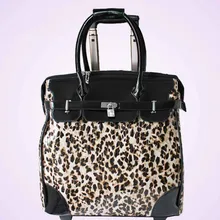 ZIRANYU Ms PU Luggage Women’s Hand Trolley case Genuine UNEQUAL PU suitcase bags Leopard Snake Satchel PU Fashion bag for girl