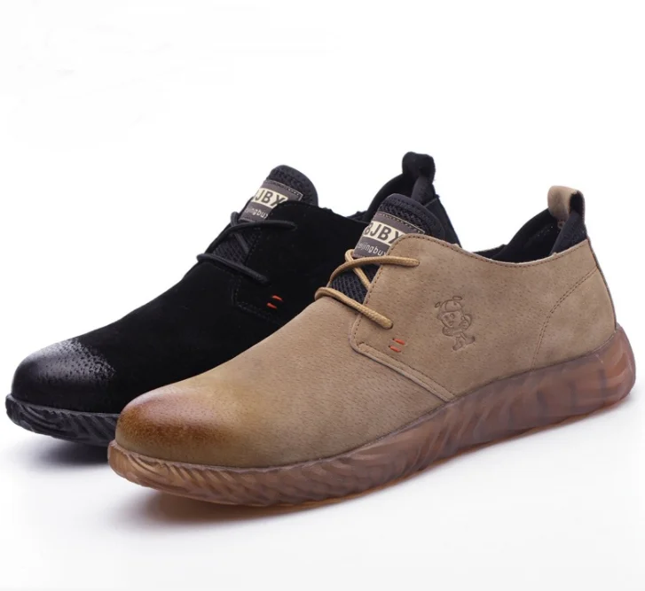 للجنسين جلد أصلي للرجال المرأة حذاء امن للعمل للماء رياضية غطاء صلب لأصبع القدم في الهواء الطلق خفيفة الوزن حماية سلامة الأحذية