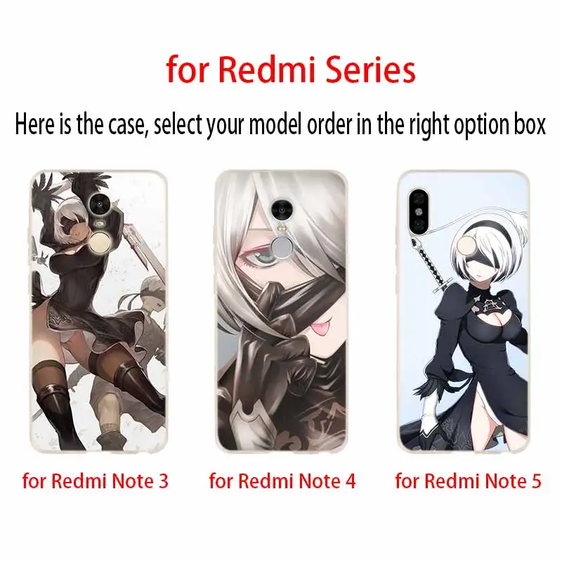 Мягкий силиконовый чехол для Xiaomi Redmi 9a 8a 7a 6a Note 9 8 7 6 5 Pro 9s 8t Модный nier automata|Бамперы| |