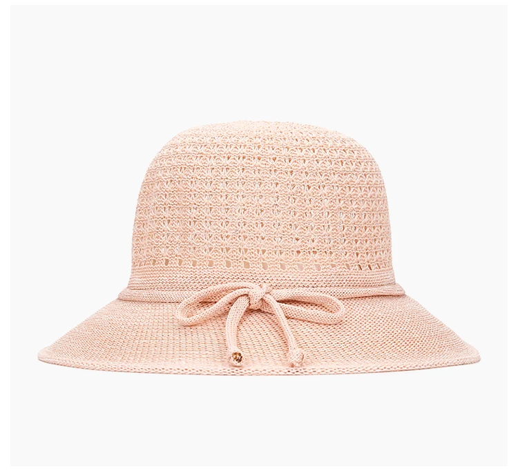 Пляжная ветряная веревка Солнцезащитная Рыбацкая шляпа летний тент Дамская крутая шляпа для путешествий полый тканый таз шляпа