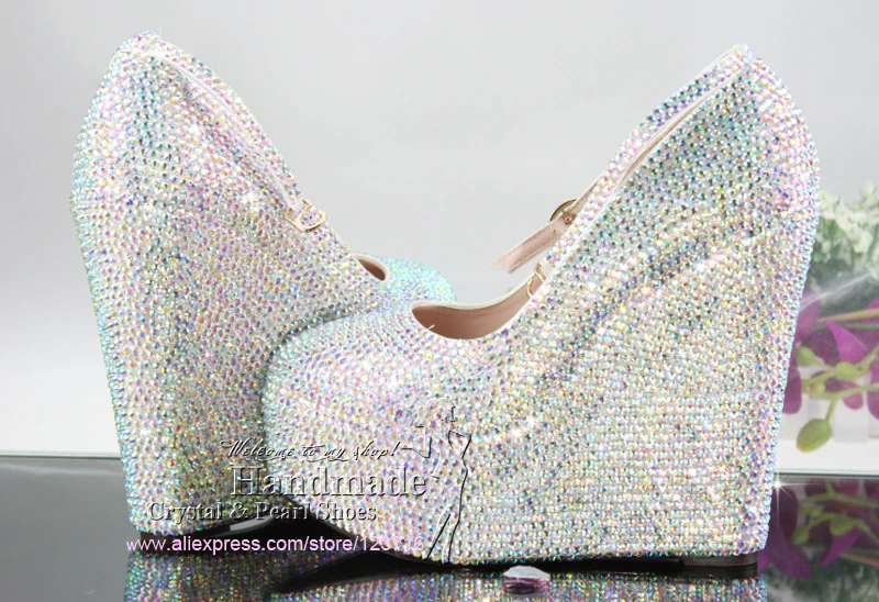 crystal wedges shoes