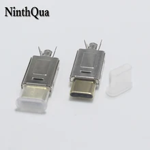 NinthQua 2 комплекта OTG USB 3,1 type-C 5Pin позолоченный штекер для DIY двусторонний штекер телефонная линия передачи данных для OD мм2 кабель