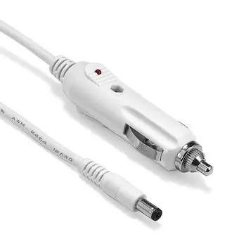 

50pcs DC 5.5 x 2.5mm 12V Car Auto Cigarette Lighter Power Adapter Plug 18AWG 1.5m Cable For Air Compressor Pump Truck Bus Camera