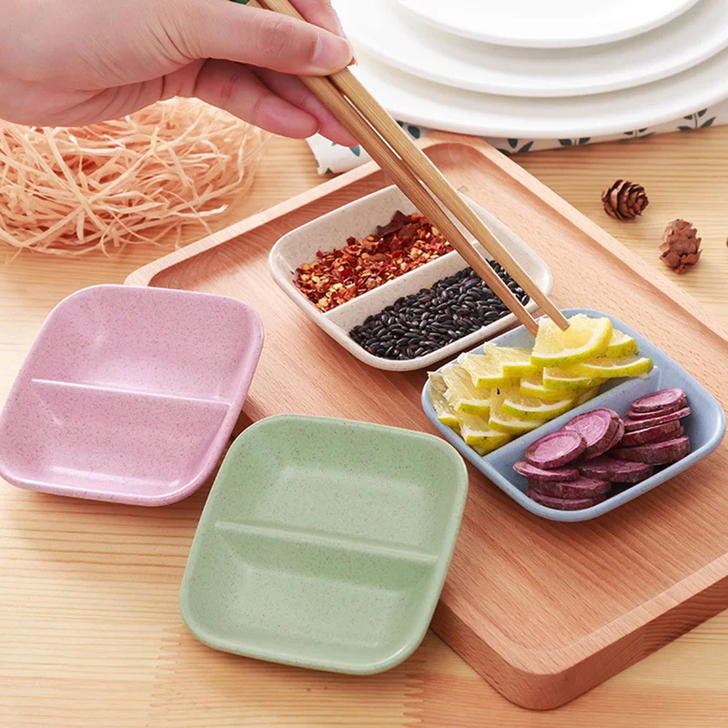 

Seasoning Dish Multi-purpose Drain Dish Calvings Sauce Vinegar Tableware Dinner Plates Sauce Dip Dish Wheat Straw Serving Dish