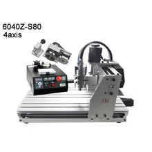 2017 cnc router machine 6040Z-S 4AXIS ball screws woodworking engraver with 1.5KW spindle for metal, wood ,aluminum etc