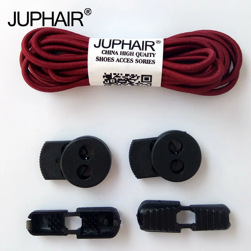 

N 12 Pairs Free Shipping Colorful Locking Laces Black Lace Buckle Elastic Shoelaces Shoe Trings Jogging Triathlon Sport Fitness