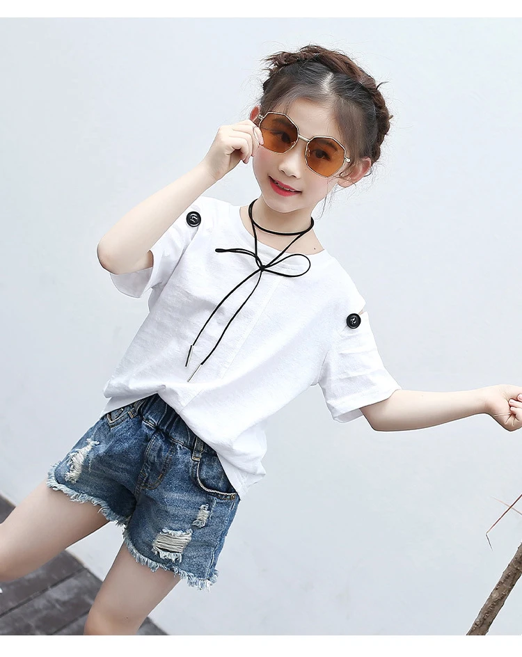 bow off shoulder cotton t shirt for girls kid 10 11 12 years clothes summer 2018 casual tees tops for baby big girls clothing (11)