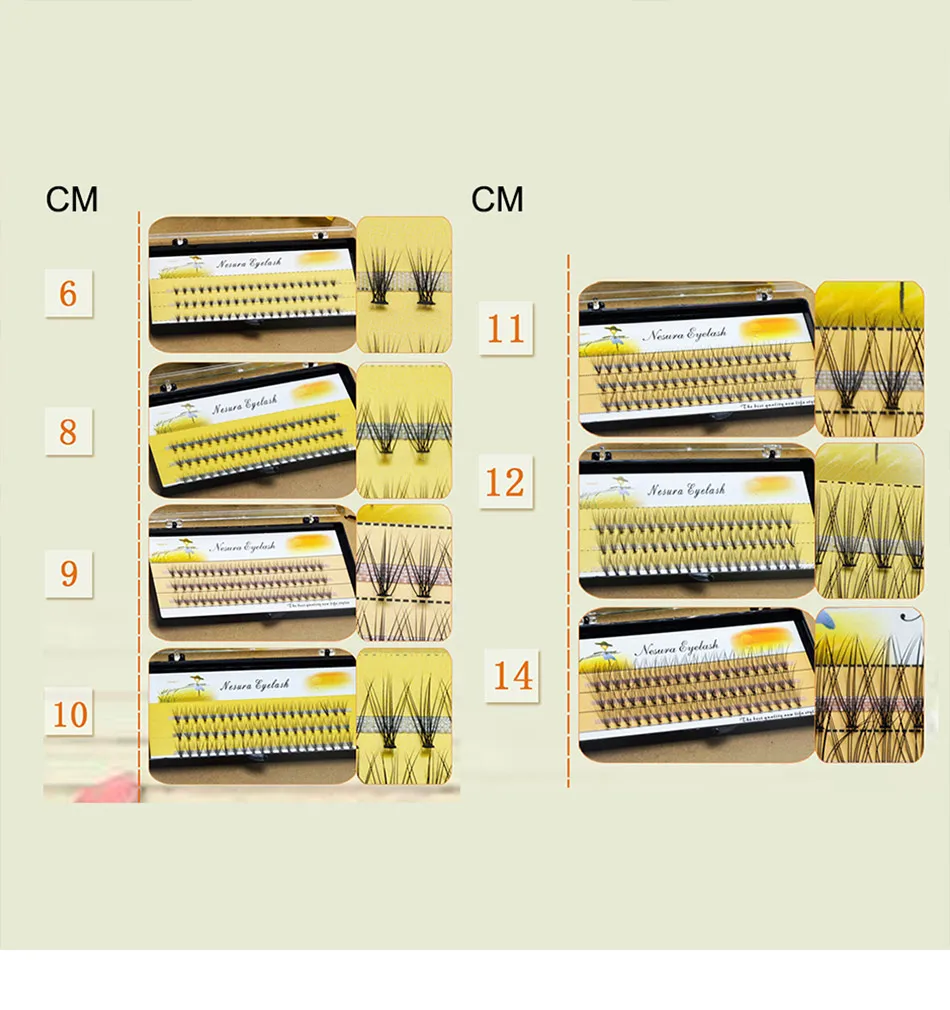 Макияж отдельные ресницы из шерсти норки удлинитель 60 шт. 6/8/9/10/11/12/14 мм кластер строительных глаза ресницы накладные ресницы