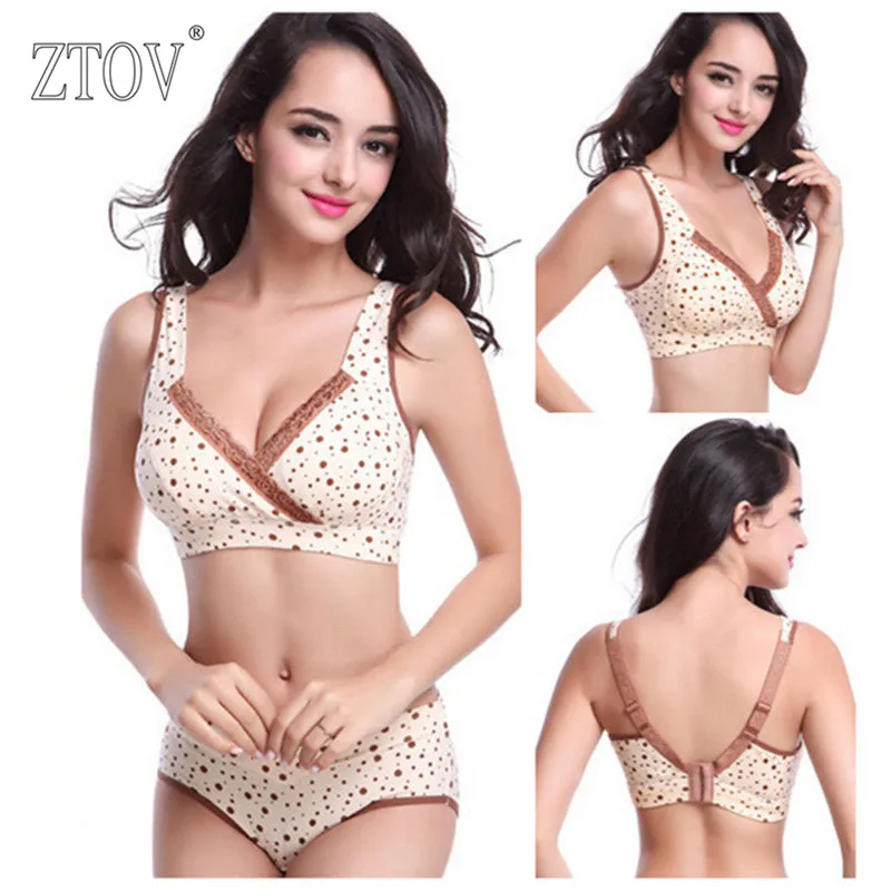

ZTOV Maternity underwear bra+panties briefs wire free nursing bra pregnant women sports sleep Breastfeeding Nurse Bras underwear