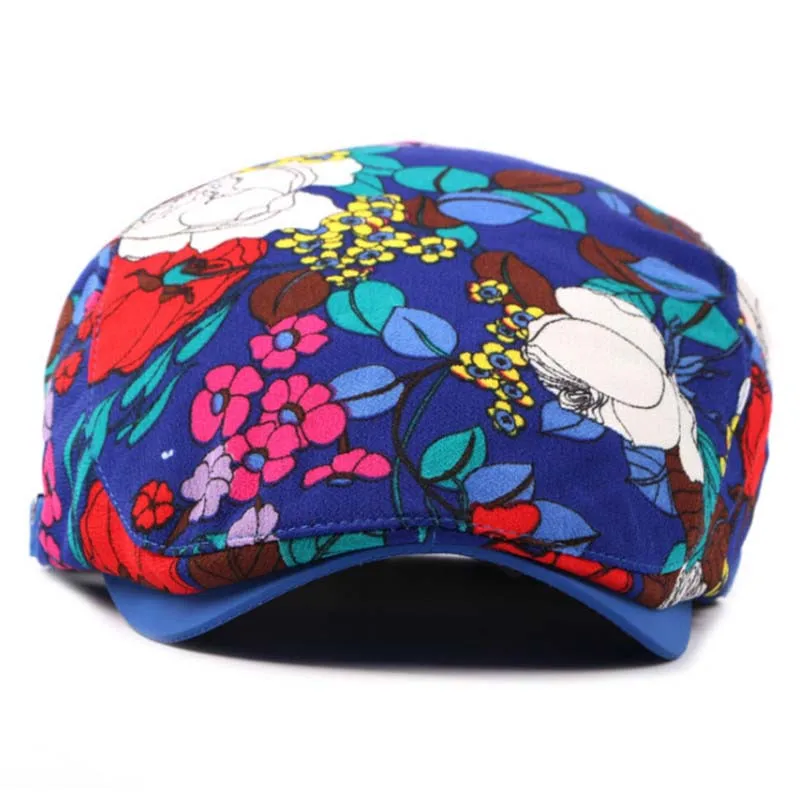 New Fashion Women Berets Cap Floral Print Boinas feminina Elegant Flat Cap Casquette Gorras Hats Ajustable Casual Women's hats