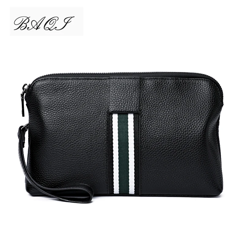 

BAQI Brand Men Wallets Clutch Bag Genuine Leather Cowhide Men Handbag High Quality 2019 Fashion Ipad Bag Men Card Holder Casual
