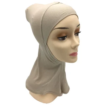 

2019 Full Cover Inner Hijab Caps Muslim Turban Hat For Women Islamic Underscarf Bonnet Solid Modal Neck Head Under Scarf Hats