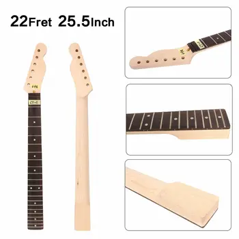 

Unfinished Electric Guitar Neck 22Fret 25.5inch Maple+Rosewood Fretboard #CT1