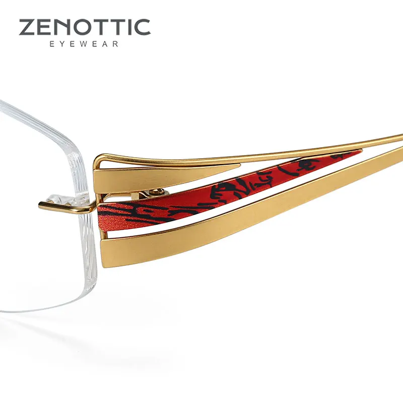 Женские сверхлегкие оправы для очков ZENOTTIC из чистого титана оптические очки без