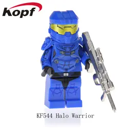 20 шт. оптовая продажа KF544 фигурки Halo Spartan Solider с настоящим металлическим оружием строительные блоки Подарочная Игрушка Дети KF6043