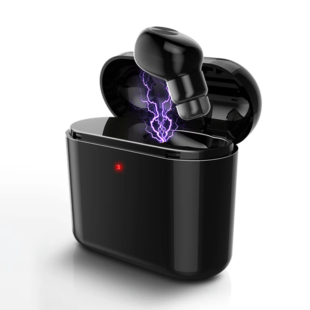 

Wireless Bluetooth Earphone BT4.2 Mini Invisible Headphones Stereo Music Headset Earpiece Charging Box Hands-free w/ Microphone