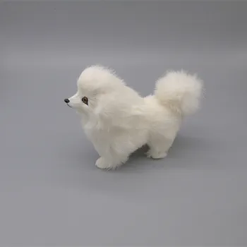 

small standing poodle model polyethylene & furs white dog home decoration about 18x14.5cm p0012