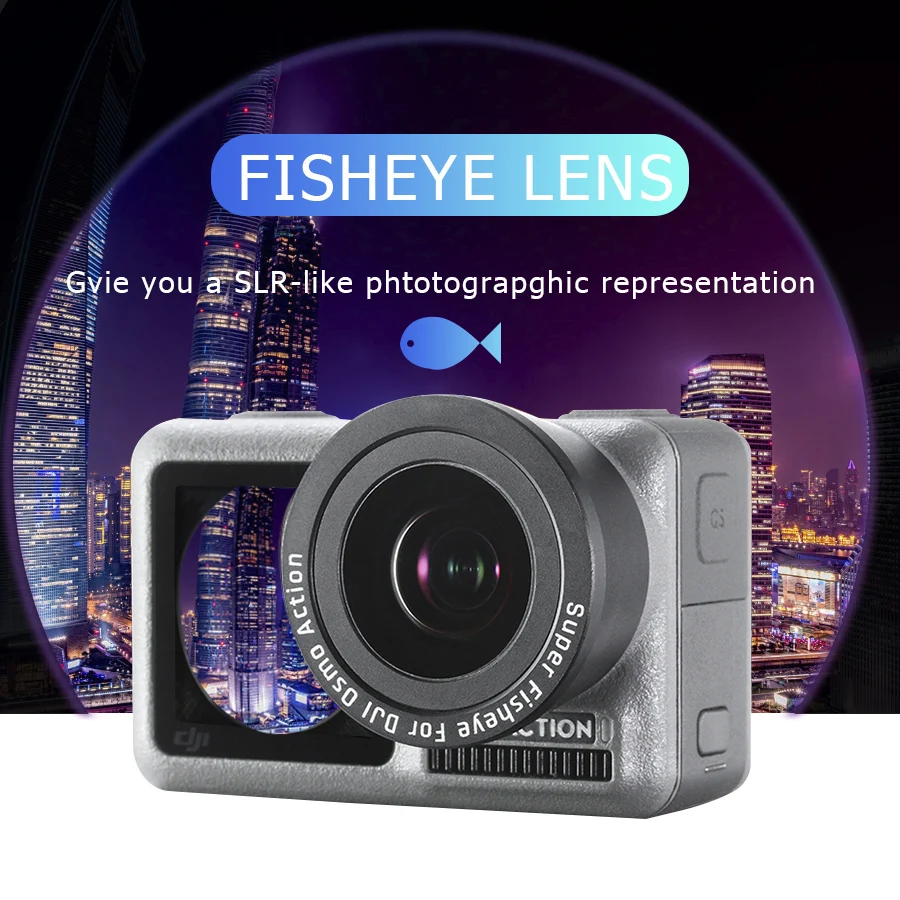 MAMEN объектив 180 степени камеры «рыбий глаз» для Dji Osmo Action HD 4K Оптическое стекло Osmo Action рыбий глаз аксессуары