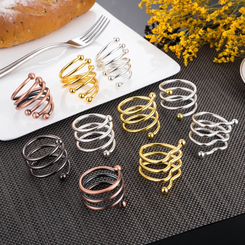 Metal Alloy Napkin Rings Gold And Silver Color For Table Decoration Wholesale Shiny Colour | Дом и сад