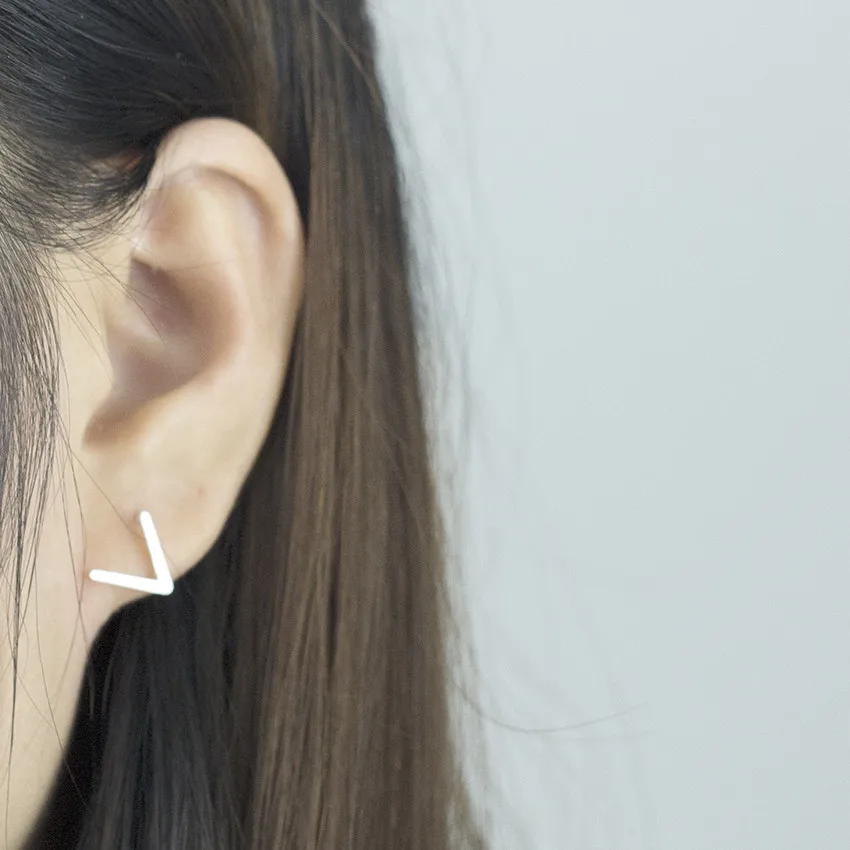 Минимализм буквы V золотые серьги гвоздики Bijoux Feminino Pendientes модные ювелирные