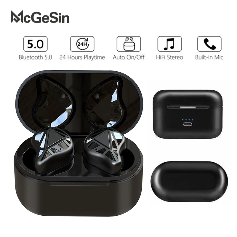 

McGeSin T8 TWS Bluetooth Earphone HIFI Stereo Wireless Earbuds IPX5 Waterproof In Ear Earphone Auto Pairing With Microphone