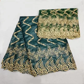 

New arrival Beaded african Bazin riche getzner fabric with embroidery lace / bazin riche dress material Nigerian GF233-2